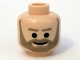 Part No: 3626bpb0392  Name: Minifigure, Head Beard with Dark Tan Trim Beard (angular below mouth) and Eyebrows, Black Eyes and Smile Pattern (Crix Madine) - Blocked Open Stud