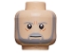 Part No: 3626bpb0407  Name: Minifigure, Head Beard with SW Gray Beard and Eyebrows, Lines under Eyes, Furrowed Brow, White Pupils Pattern - Blocked Open Stud