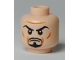 Part No: 3626bpb0422  Name: Minifigure, Head Black Goatee, Arched Eyebrows, White Pupils Pattern - Blocked Open Stud