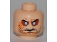 Part No: 3626bpb0423  Name: Minifigure, Head Beard Stubble, Cleft Chin, Evil Eyes, Arched Eyebrows Pattern - Blocked Open Stud
