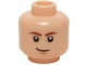 Part No: 3626bpb0442  Name: Minifigure, Head Male Brown Eyebrows, White Pupils and Brown Chin Dimple Pattern (SW Han Solo) - Blocked Open Stud