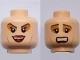 Part No: 3626bpb0473  Name: Minifigure, Head Dual Sided HP Bellatrix with Medium Nougat Eye Shadow and Dark Red Lips, Laughing / Scared Pattern - Blocked Open Stud