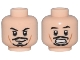 Lot ID: 395856394  Part No: 3626bpb0559  Name: Minifigure, Head Dual Sided PotC Jack Sparrow Black Moustache and Goatee, Cheek Lines, Smile / Scared Pattern - Blocked Open Stud