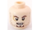 Lot ID: 340552110  Part No: 3626bpb0568  Name: Minifigure, Head PotC Scrum Brown Stubble and Goatee, Scar on Right Eye Pattern - Blocked Open Stud