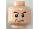 Part No: 3626bpb0597  Name: Minifigure, Head Male Brown Eyebrows, Frown Pattern (HP Goyle) - Blocked Open Stud