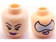 Part No: 3626bpb0645  Name: Minifigure, Head Dual Sided Female Purple Lips with Smirk and Glasses / Arched Eyebrows and Eyelashes Pattern - Blocked Open Stud
