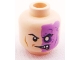 Part No: 3626bpb0648  Name: Minifigure, Head Male Half Normal, Half Purple with Scar and No Pupil Pattern (Two-Face) - Blocked Open Stud