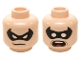 Part No: 3626bpb0702  Name: Minifigure, Head Dual Sided Black Eye Mask with Eye Holes, Determined / Scared Pattern (Robin) - Blocked Open Stud