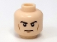 Part No: 3626bpb0704  Name: Minifigure, Head Male Black Eyebrows, Cheek Lines, White Pupils and Frown Pattern - Blocked Open Stud