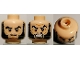 Part No: 3626bpb0709  Name: Minifigure, Head Dual Sided Bushy Black Eyebrows and Long Thick Sideburns, Frown / Angry Pattern - Blocked Open Stud