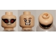 Part No: 3626bpb0751  Name: Minifigure, Head Dual Sided Dark Red Goggles / Brown Eyebrows, Determined Pattern (Hawkeye) - Blocked Open Stud