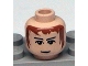 Part No: 3626bpx260  Name: Minifigure, Head Male Brown Hair, Eyebrows, White Pupils Pattern (HP Knight Bus Driver) - Blocked Open Stud