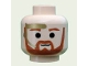 Part No: 3626bpx325  Name: Minifigure, Head Beard with Dark Orange Trim Beard (round below mouth) and Eyebrows, Gold Headset Pattern (SW Obi-Wan Kenobi) - Blocked Open Stud