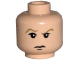 Part No: 3626bpx95  Name: Minifigure, Head Male HP Draco with Brown Eyebrows, White Pupils, Closed Mouth Pattern - Blocked Open Stud