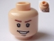 Part No: 3626cpb0288  Name: Minifigure, Head Male Brown Eyebrows, Open Lopsided Grin, Chin Dimple, White Pupils Pattern - Hollow Stud