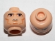 Part No: 3626cpb0314  Name: Minifigure, Head Black Thick Eyebrows, Large Reddish Brown Eyes, Nougat Cheek Lines and Chin, Furrowed Brow Pattern - Hollow Stud