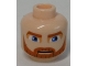 Part No: 3626cpb0316  Name: Minifigure, Head Beard Dark Orange, Eyebrows and Moustache and Large Blue Eyes Pattern (SW Clone Wars Obi-Wan Kenobi) - Hollow Stud