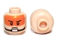 Part No: 3626cpb0401  Name: Minifigure, Head Male Stern Black Eyebrows, Pupils, Orange Visor and Chin Strap Pattern - Hollow Stud