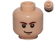 Part No: 3626cpb0442  Name: Minifigure, Head Male Brown Eyebrows, White Pupils and Brown Chin Dimple Pattern (SW Han Solo) - Hollow Stud