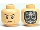 Part No: 3626cpb0488  Name: Minifigure, Head Dual Sided HP Death Eater Mask with White Swirls / Raised Eyebrows Pattern - Hollow Stud