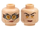 Part No: 3626cpb0489  Name: Minifigure, Head Dual Sided Female, Red Lips, Goggles / no Goggles Pattern (HP Madame Hooch) - Hollow Stud