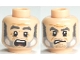 Part No: 3626cpb0566  Name: Minifigure, Head Dual Sided PotC Gibbs Gray Beard and Eyebrows, Crow's Feet, Angry / Scared Pattern - Hollow Stud