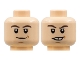 Part No: 3626cpb0598  Name: Minifigure, Head Dual Sided HP Neville Closed Mouth / Crooked Smile with Teeth Pattern - Hollow Stud