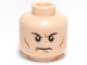 Part No: 3626cpb0647  Name: Minifigure, Head Male Black Angry Eyebrows, Frown and Cheek Lines Pattern - Hollow Stud