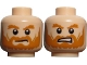 Lot ID: 400456719  Part No: 3626cpb0724  Name: Minifigure, Head Dual Sided LotR Rohan Soldier Shaggy Beard and Eyebrows Frowning / Grimacing Pattern - Hollow Stud