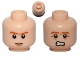 Part No: 3626cpb0758  Name: Minifigure, Head Dual Sided Orange Eyebrows, Pupils, Chin Dimple, Frown / Scared Pattern - Hollow Stud