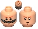 Part No: 3626cpb0794  Name: Minifigure, Head Dual Sided Dark Orange Eyebrows, Chin Dimple Determined / Breathing Apparatus Pattern (SW Obi-Wan) - Hollow Stud