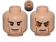 Part No: 3626cpb0806  Name: Minifigure, Head Dual Sided Black Eyebrows, Cheek Lines and Scars, Determined / Angry with Sunken Eyes Pattern (SW Anakin Sith) - Hollow Stud