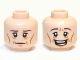 Part No: 3626cpb0822  Name: Minifigure, Head Dual Sided LotR Elf with Cheek Lines, Wrinkles, Calm / Happy Pattern - Hollow Stud