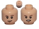 Part No: 3626cpb0826  Name: Minifigure, Head Dual Sided Brown Eyebrows, White Pupils, Smile / Open Mouth Angry Pattern (SW Luke Skywalker) - Hollow Stud
