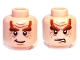 Part No: 3626cpb0834  Name: Minifigure, Head Dual Sided LotR Braided Eyebrows and Wrinkles, Happy / Angry Pattern (Nori) - Hollow Stud