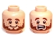 Part No: 3626cpb0836  Name: Minifigure, Head Dual Sided LotR Brown Beard and Freckles, Smile / Scared Pattern (Ori) - Hollow Stud
