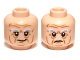 Part No: 3626cpb0866  Name: Minifigure, Head Dual Sided LotR Bushy Gray Eyebrows, Wrinkles, Calm / Frowning Pattern (Balin) - Hollow Stud