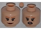 Part No: 3626cpb0909  Name: Minifigure, Head Dual Sided Female Dark Orange Eyebrows, Freckles, Eyelashes, Dark Red Lips, Smile / Scared Pattern - Hollow Stud