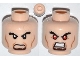 Part No: 3626cpb0932  Name: Minifigure, Head Dual Sided Black Bushy Eyebrows, Brown Goatee, Cheek Lines, Angry / Bared Teeth with Red Eyes Pattern - Hollow Stud