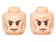 Part No: 3626cpb0939  Name: Minifigure, Head Dual Sided LotR Elrond Brown Eyebrows, Cheek Lines, Smile / Frown Pattern - Hollow Stud