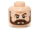 Part No: 3626cpb0959  Name: Minifigure, Head Beard Full Brown with Graying Temples and Wrinkles Pattern (Latham Cole) - Hollow Stud