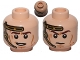 Part No: 3626cpb1017  Name: Minifigure, Head Dual Sided Gold Headset, Smile / Determined Pattern (SW Anakin) - Hollow Stud