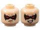 Lot ID: 388666328  Part No: 3626cpb1091  Name: Minifigure, Head Dual Sided Male Black Eye Mask Pointed with Red Eyes, Medium Nougat Chin Dimple, Determined / Lopsided Open Mouth Smile with Teeth Pattern - Hollow Stud