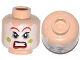 Part No: 3626cpb1093  Name: Minifigure, Head Face Paint with Red Lips and Eyebrows, Green Cheeks, Angry Pattern - Hollow Stud