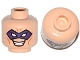 Part No: 3626cpb1097  Name: Minifigure, Head Male Purple Eye Mask with Eye Holes, Forehead Lines and Open Mouth Smile with Teeth Pattern (The Riddler) - Hollow Stud