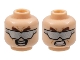 Lot ID: 407569786  Part No: 3626cpb1155  Name: Minifigure, Head Dual Sided Thick Brown Eyebrows, Silver Sunglasses, Angry Bared Teeth / Open Mouth Smile Pattern (Doc Ock) - Hollow Stud