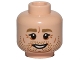 Part No: 3626cpb1161  Name: Minifigure, Head Male SW Dark Tan Eyebrows, White Pupils, Stubble and Age Lines Pattern (Owen Lars) - Hollow Stud