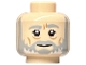 Part No: 3626cpb1172  Name: Minifigure, Head Beard with SW Gray Beard and Eyebrows, Furrowed Brow, White Pupils, Cheek Lines Pattern (SW Obi-Wan) - Hollow Stud