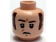 Part No: 3626cpb1200  Name: Minifigure, Head Male Brown Eyebrows and Long Sideburns, Frown and Furrowed Brow Pattern (SW Imperial Officer) - Hollow Stud