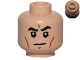Part No: 3626cpb1222  Name: Minifigure, Head Black Eyebrows, Cheek Lines, White Pupils, Frown Pattern - Hollow Stud